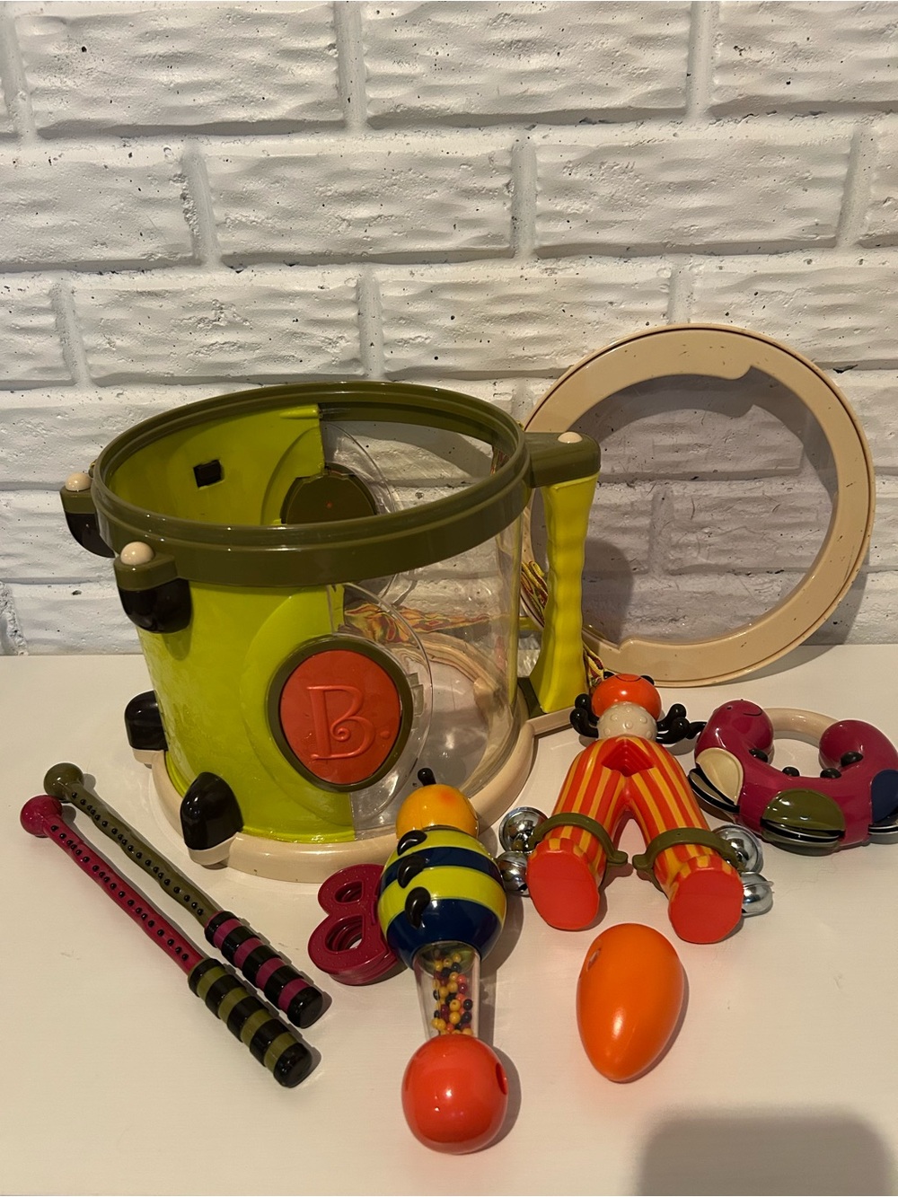 B. toys Toy Drum Set with 7 Instruments - Parum Pum Pum Music Percussion
